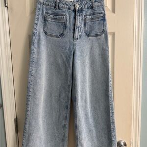 PAIGE Light Blue Flare & Wide Leg Jeans